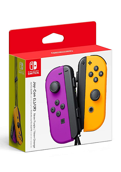 Nintendo Switch Joy Con Controller Pair NEON PURPLE NEON ORANGE NAUJI