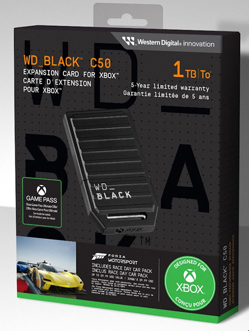 WD Black C50 Expansion Card for Xbox Series S/X SSD 1TB nauja